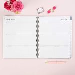 Blue Sky 2021-2020 Academic Year Weekly & Monthly Planner, 8.5" x 11", Frosted Flexible Cover, Wirebound, Roosevelt Pink (128692) - Image 2